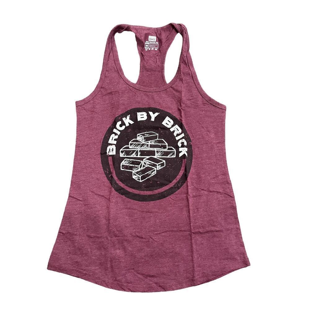 The Lift Box Women's Brick by Brick Tank Top in Burgundy, Size M​​​​